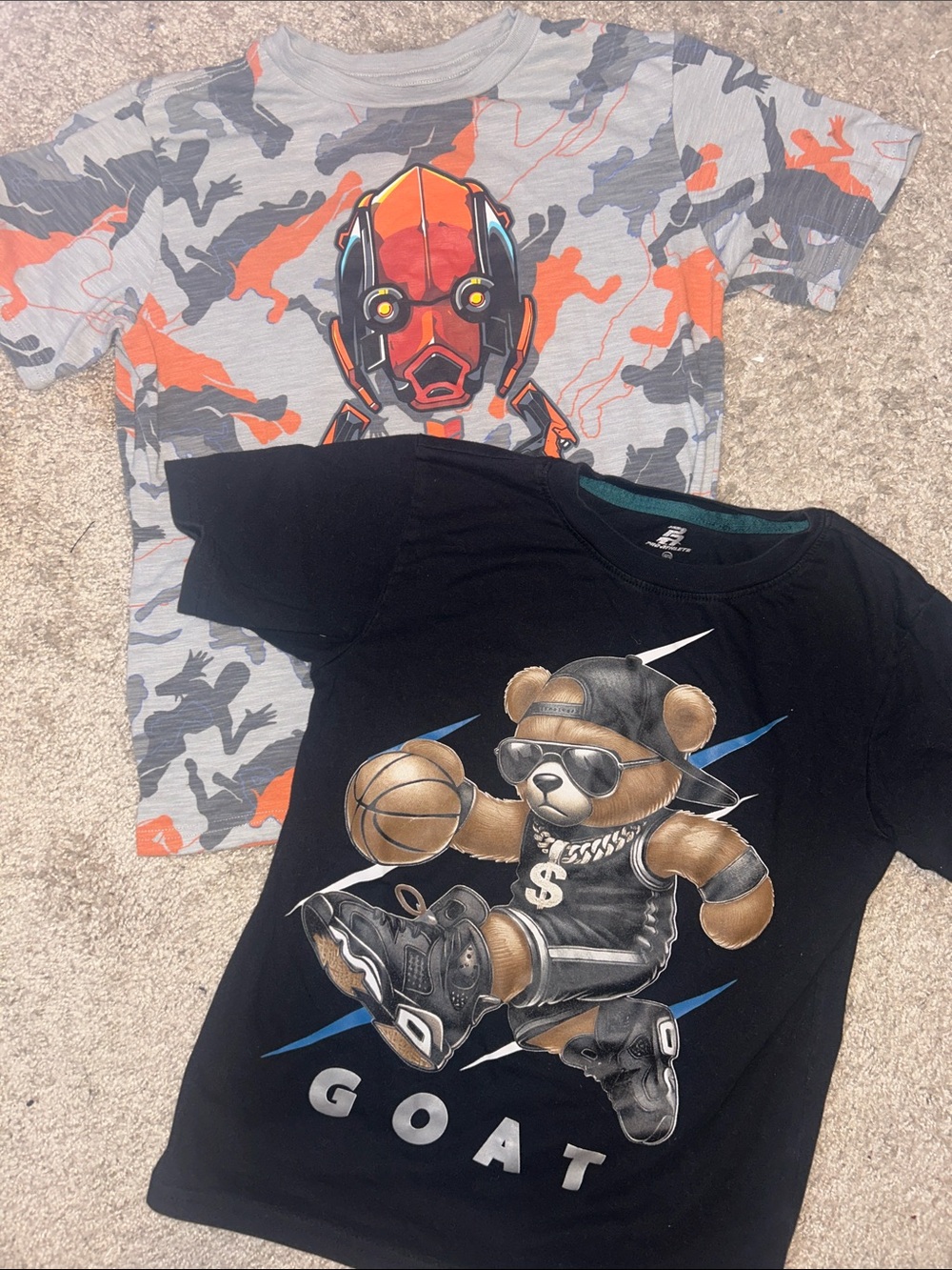 Boys Graphic Tee Bundle Fortnite and Soccer Bear GOAT size 10/12